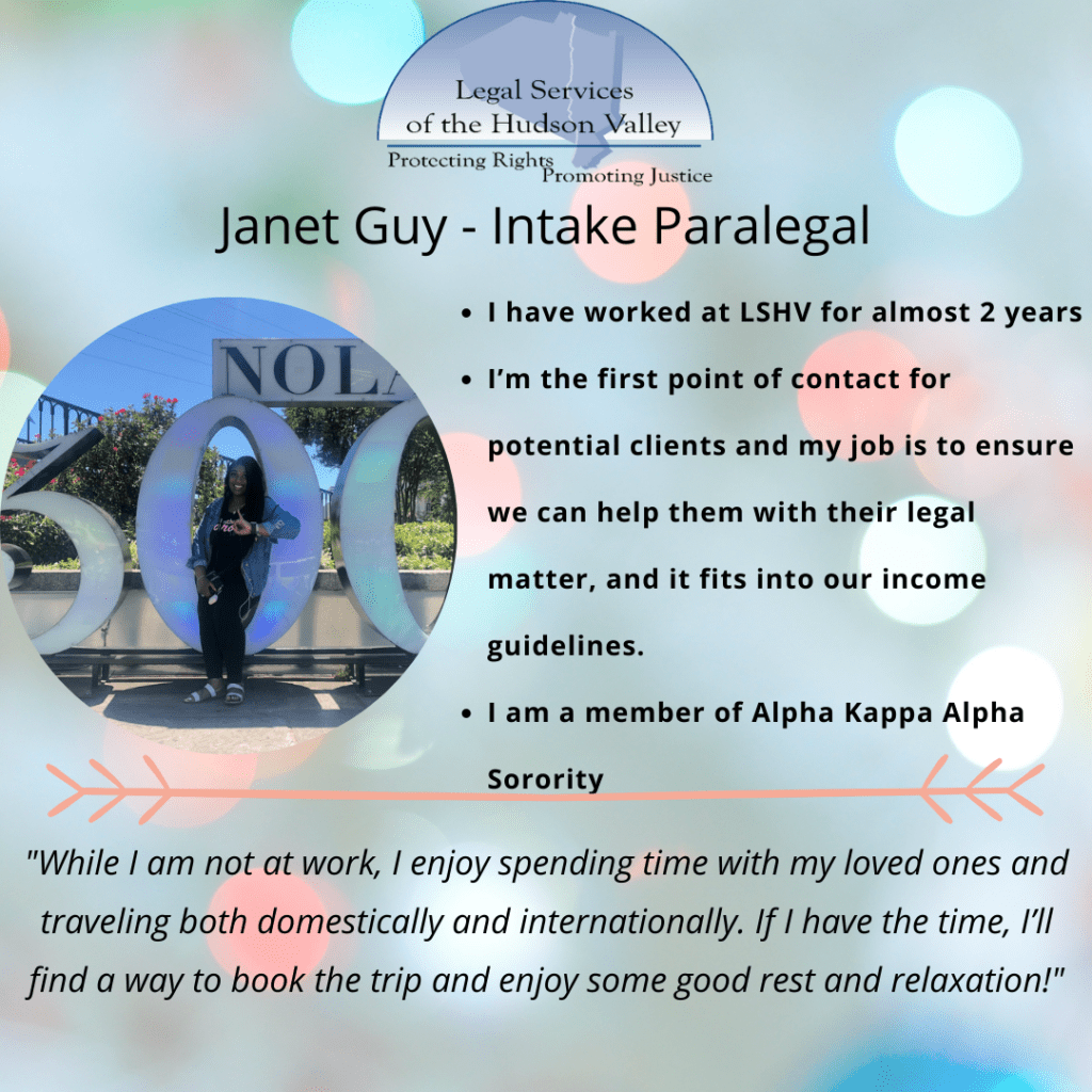 Introducing Janet Guy - Intake Paralegal - Legal Of Hudson